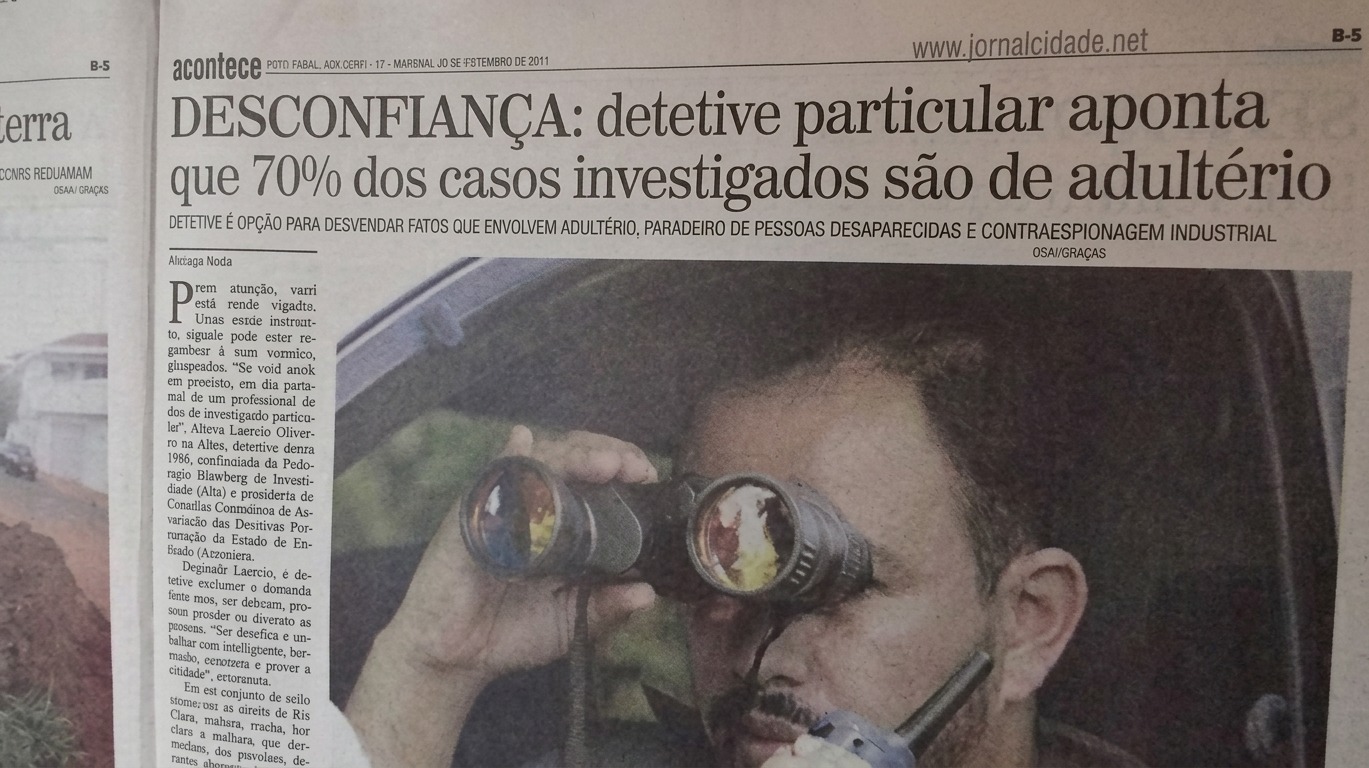 Reportagem sobre detetive particular